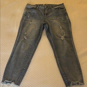 Nicole Miller  SoHo High Rise Ankle Women's Light Blue distresded Skinny Jeans